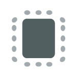 Icon depicting room set up with large table with chairs surrounding all four sides of the table.