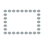 Icon depicting room set up with chairs arranged in a rectangle with the chairs facing in and the middle area open.