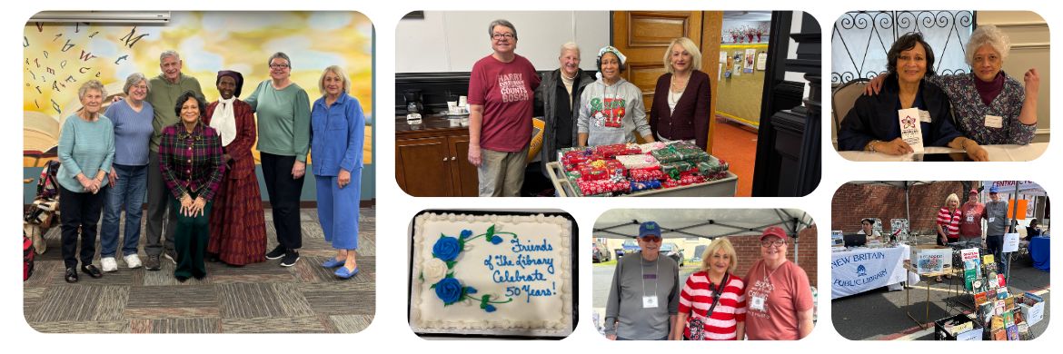 Collage of images from the Friends of the Library