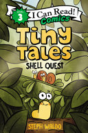 A snail without a shell amongst some leaves while other snails look on.