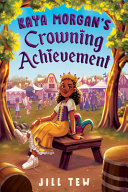 A young Black girl sits on a bench wearing a crown and renaissance fair outfit. In the background we see a renaissance fair with tents, buildings and people.