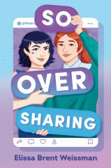 Blue to purple ombre background. Two girls outlined by an instagram post border. One girl with black hair, a choker and star on her face, the other with red hair, a button down and green sweater. The two girls are holding text bubbles with the title.