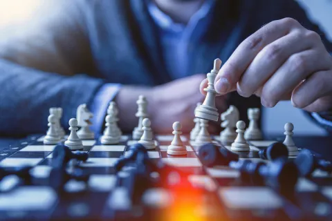 A photograph of a game of chess