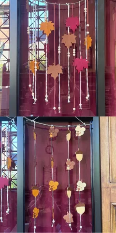 Two examples we made in the makerspace of autumn garlands.