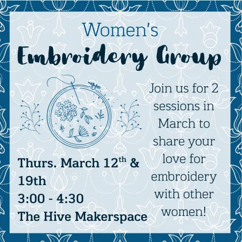 Flyer for embroidery group.