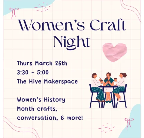 Women's craft night flyer