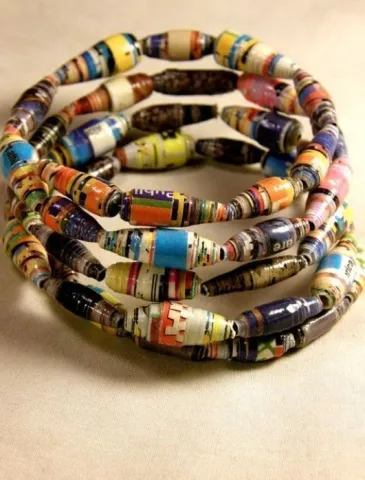 Recycled Magazine Braclet