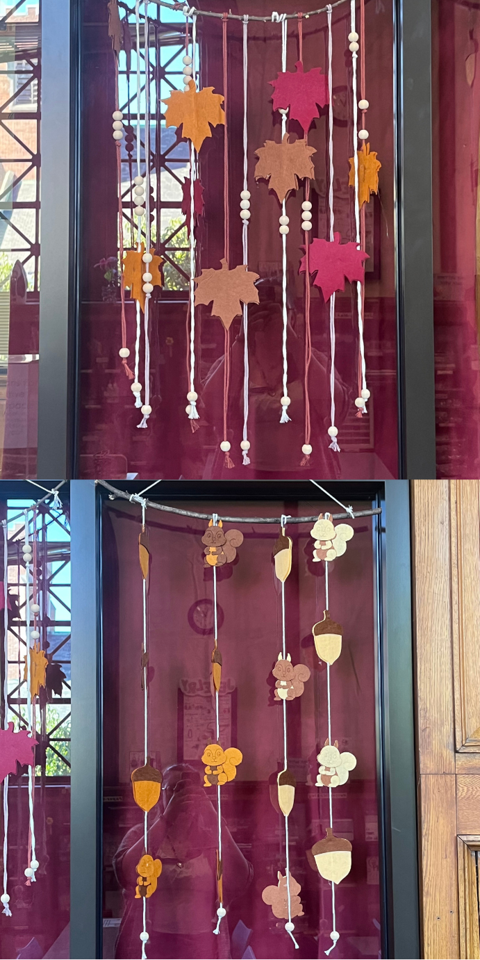 Two examples we made in the makerspace of autumn garlands.