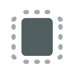 Icon depicting room set up with large table with chairs surrounding all four sides of the table.