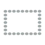 Icon depicting room set up with chairs arranged in a rectangle with the chairs facing in and the middle area open.